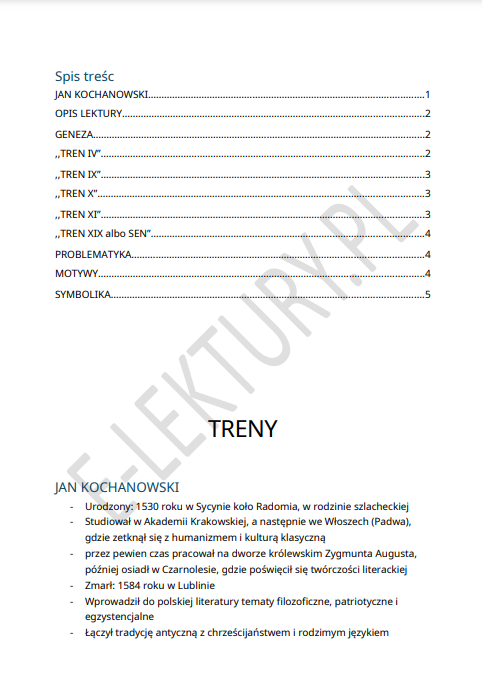 Podgląd Treny